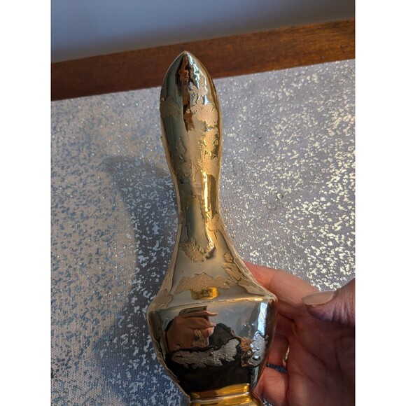 Vintage MidCentury Style Weeping Gold 8" Pitcher Vase Retro Glam EUC - Picture 4 of 12